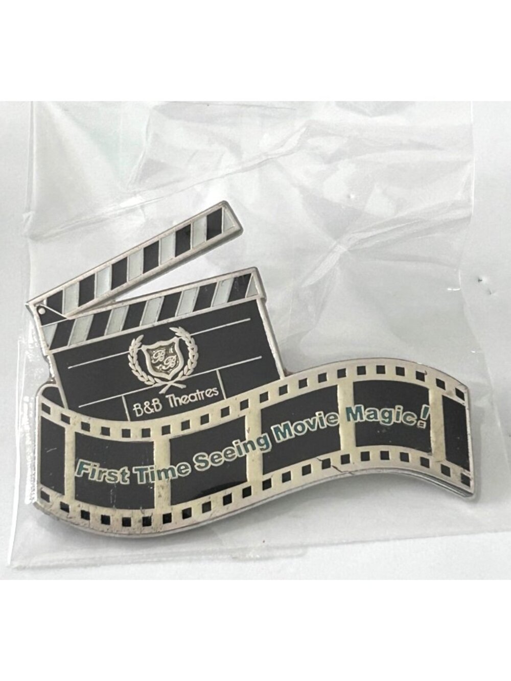 B&B Theatres Movie Film Clapper Promo Advertising Enamel Lapel Pin